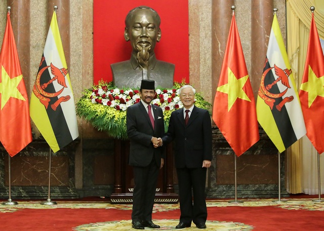 Tổng Bí thư, Chủ tịch nước Nguyễn Phú Trọng hội đàm với Quốc vương Brunei
