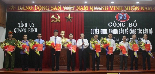 Quảng Bình điều động, bổ nhiệm 10 lãnh đạo chủ chốt