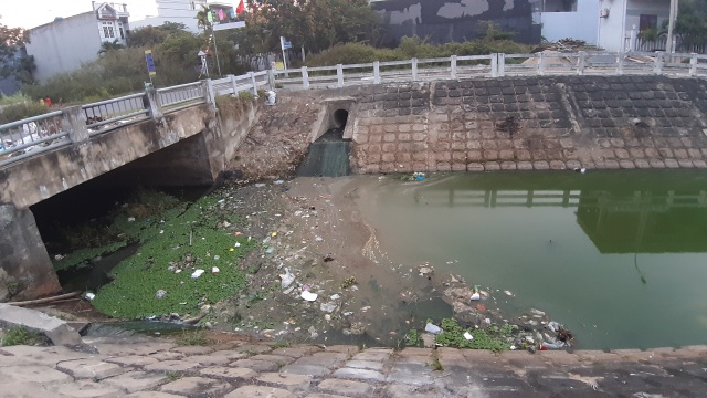Đà Nẵng: Gần 2 km kênh đổi màu xanh bất thường và bốc mùi - 2 Đà Nẵng: Gần 2 km kênh đổi màu xanh bất thường và bốc mùi - 2