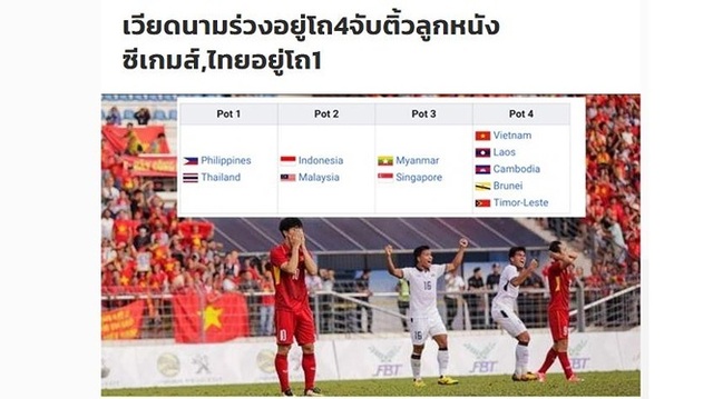 Báo Thái Lan mỉa mai khi U22 Việt Nam “đội sổ” nhóm hạt giống SEA Games