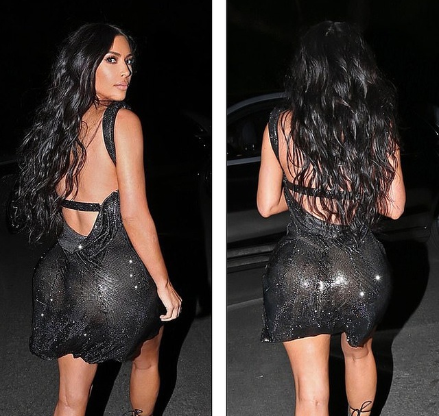 Kim Kardashian diện váy xuyên thấu lộ nội y - 2 Kim Kardashian diện váy xuyên thấu lộ nội y - 2