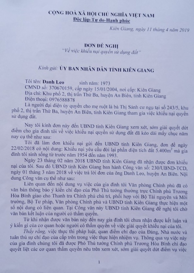 Kiên Giang: Vì sao chỉ đạo của Phó Thủ tướng Thường trực Chính phủ chưa được thực hiện? - 1 Kiên Giang: Vì sao chỉ đạo của Phó Thủ tướng Thường trực Chính phủ chưa được thực hiện? - 1
