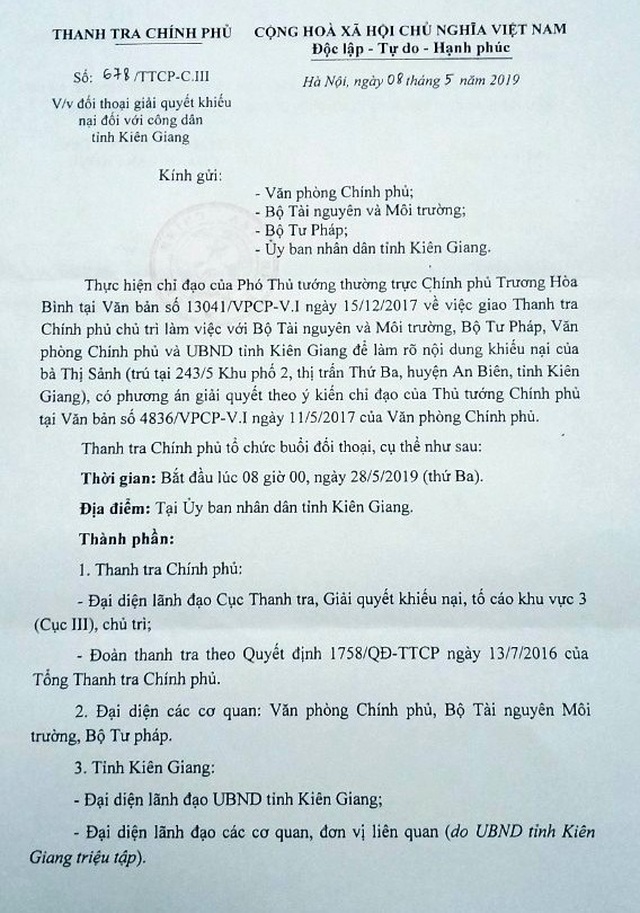 Thanh tra Chính phủ chuẩn bị đối thoại với cụ bà dành nửa đời người đòi 5.400m2 đất! - 1 Thanh tra Chính phủ chuẩn bị đối thoại với cụ bà dành nửa đời người đòi 5.400m2 đất! - 1