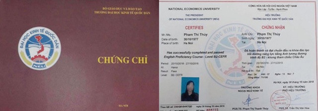 Trường ĐH Kinh tế Quốc dân cấp chứng chỉ ngoại ngữ trái phép - 1 Trường ĐH Kinh tế Quốc dân cấp chứng chỉ ngoại ngữ trái phép - 1