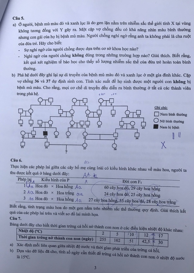 Đề thi Sinh học vào lớp 10 THPT chuyên KHTN dài, phân hóa cao - 4 Đề thi Sinh học vào lớp 10 THPT chuyên KHTN dài, phân hóa cao - 4