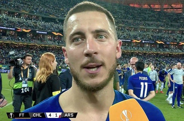 Eden Hazard nói lời chia tay Chelsea ngay khi đăng quang Europa League