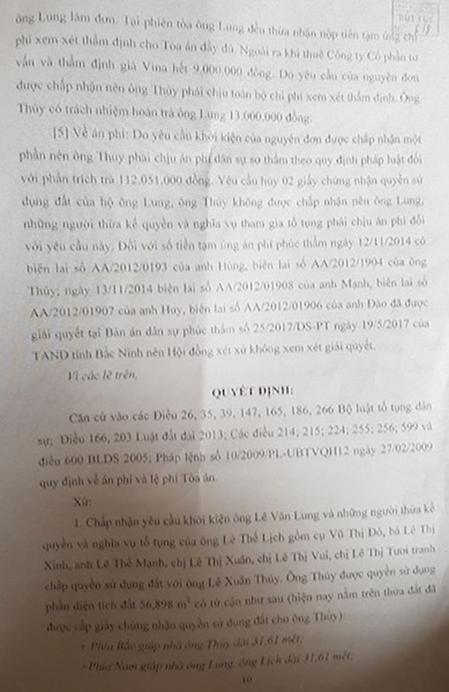 Bắc Ninh: Toà án, chính quyền “vênh” quan điểm, người dân lĩnh đủ! - 7 Bắc Ninh: Toà án, chính quyền “vênh” quan điểm, người dân lĩnh đủ! - 7