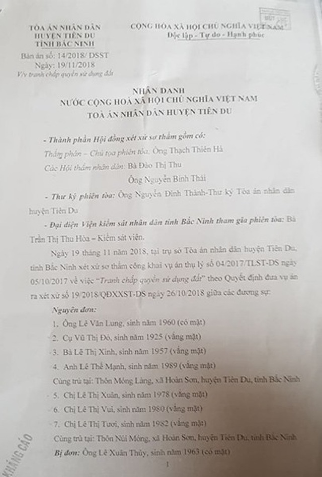 Bắc Ninh: Toà án, chính quyền “vênh” quan điểm, người dân lĩnh đủ! - 6 Bắc Ninh: Toà án, chính quyền “vênh” quan điểm, người dân lĩnh đủ! - 6