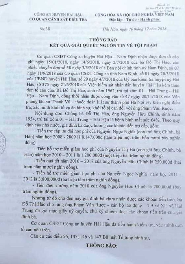 Cán bộ xã giả mạo giấy tờ lĩnh hộ tiền chính sách của dân chỉ bị... khiển trách (?!) - 5 Cán bộ xã giả mạo giấy tờ lĩnh hộ tiền chính sách của dân chỉ bị... khiển trách (?!) - 5