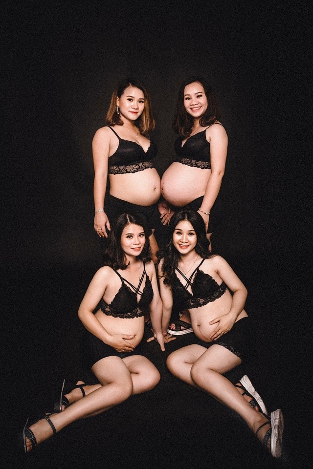 4 chị em ruột cùng mang bầu rủ nhau chụp hình kỷ niệm gây “bão” mạng - 2 4 chị em ruột cùng mang bầu rủ nhau chụp hình kỷ niệm gây “bão” mạng - 2