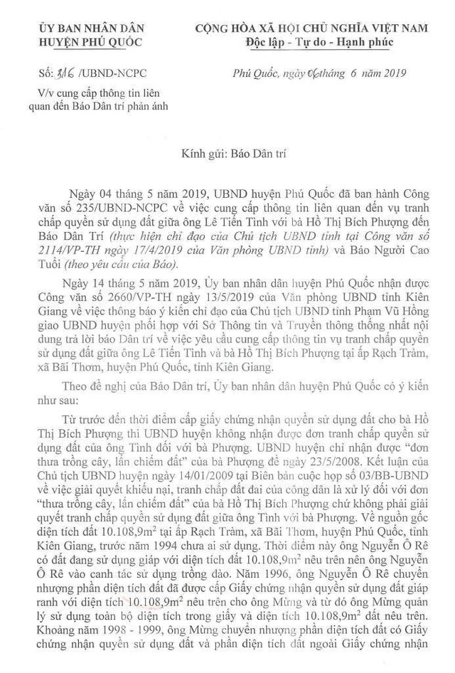 Chủ tịch huyện Phú Quốc ký văn bản cung cấp nhiều thông tin không đúng sự thật? - 2 Chủ tịch huyện Phú Quốc ký văn bản cung cấp nhiều thông tin không đúng sự thật? - 2