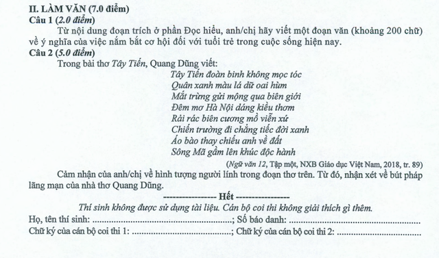 Bộ GD-ĐT công bố đáp án môn Ngữ Văn THPT quốc gia 2019 - 3