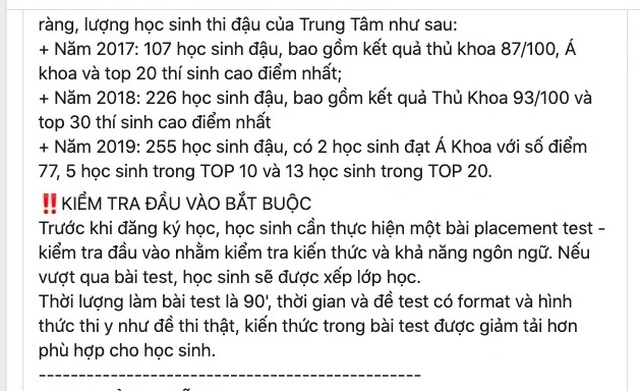 Muốn tham gia luyện thi lớp 6 trường Trần Đại Nghĩa, phải kiểm tra đầu vào - 2 Muốn tham gia luyện thi lớp 6 trường Trần Đại Nghĩa, phải kiểm tra đầu vào - 2