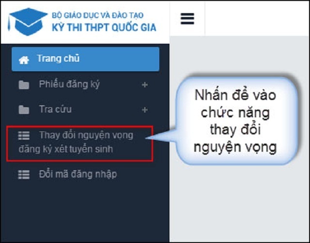 Hướng dẫn thay đổi nguyện vọng xét tuyển đại học 2019 - 2