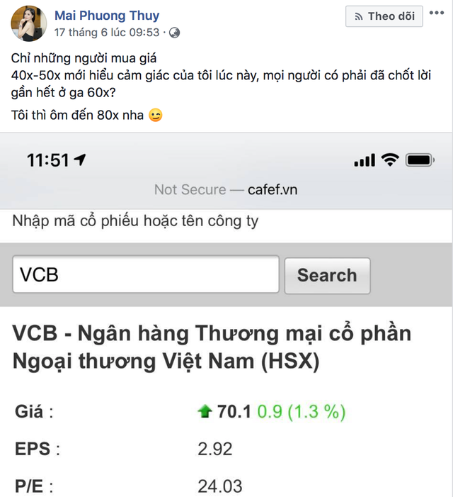 Mai Phương Thuý bất ngờ “gây sốt” khi cổ phiếu VCB liên tục lập đỉnh giá - 1 Mai Phương Thuý bất ngờ “gây sốt” khi cổ phiếu VCB liên tục lập đỉnh giá - 1