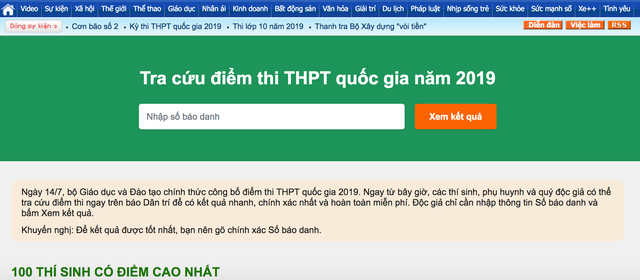 63 tỉnh, thành hoàn tất công bố điểm thi THPT quốc gia 2019 - 1 63 tỉnh, thành hoàn tất công bố điểm thi THPT quốc gia 2019 - 1