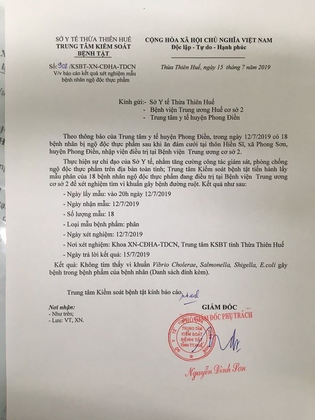 Phát hiện vi khuẩn tụ cầu trong thức ăn ở đám cưới làng quê gây ngộ độc 64 người - 3 Phát hiện vi khuẩn tụ cầu trong thức ăn ở đám cưới làng quê gây ngộ độc 64 người - 3