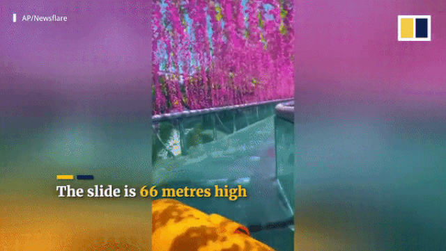 Độc đáo máng trượt nước xuyên đường hầm toàn hoa ở độ cao 70m - 1 Độc đáo máng trượt nước xuyên đường hầm toàn hoa ở độ cao 70m - 1