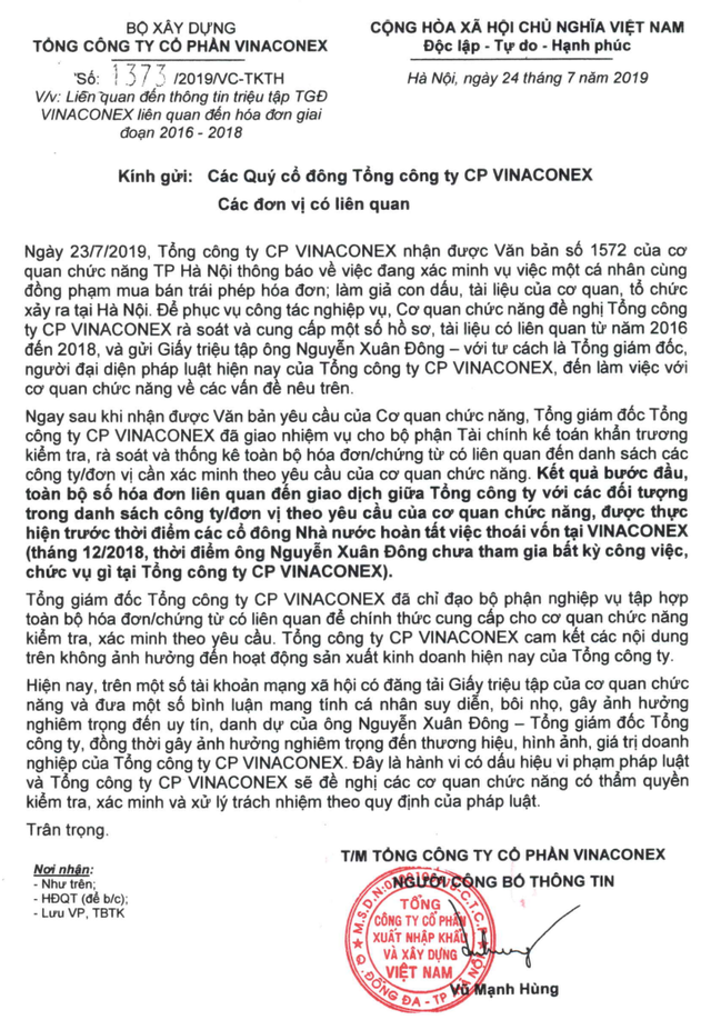 Lan truyền thông tin đại gia Nguyễn Xuân Đông bị công an triệu tập, Vinaconex lên tiếng - 2 Lan truyền thông tin đại gia Nguyễn Xuân Đông bị công an triệu tập, Vinaconex lên tiếng - 2