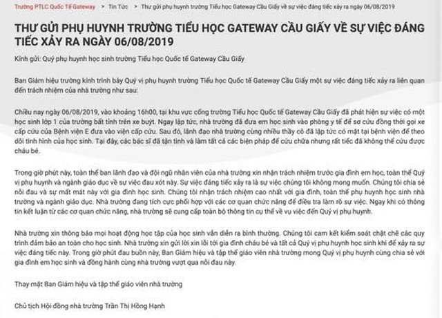 Vụ học sinh tử vong nghi bị bỏ quên trên ô tô: Đình chỉ các nhân sự liên quan - 2 Vụ học sinh tử vong nghi bị bỏ quên trên ô tô: Đình chỉ các nhân sự liên quan - 2