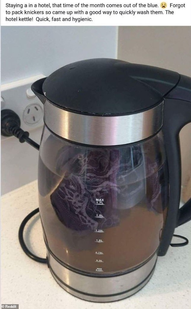 Kinh hoàng: Nữ du khách lấy ấm siêu tốc trong khách sạn để giặt đồ lót - 1 Kinh hoàng: Nữ du khách lấy ấm siêu tốc trong khách sạn để giặt đồ lót - 1