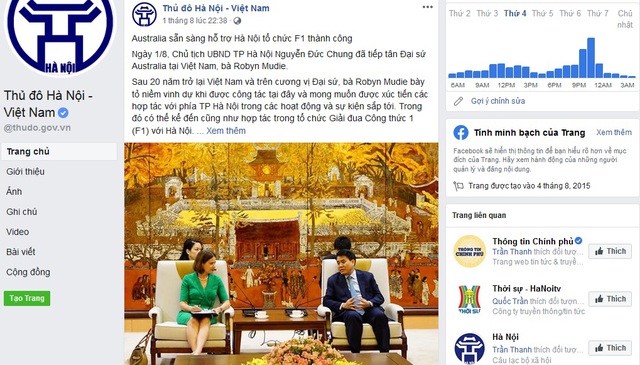 Hà Nội đề nghị “tích xanh” các fanpage của thành phố để ngăn thông tin thù địch - 1 Hà Nội đề nghị “tích xanh” các fanpage của thành phố để ngăn thông tin thù địch - 1