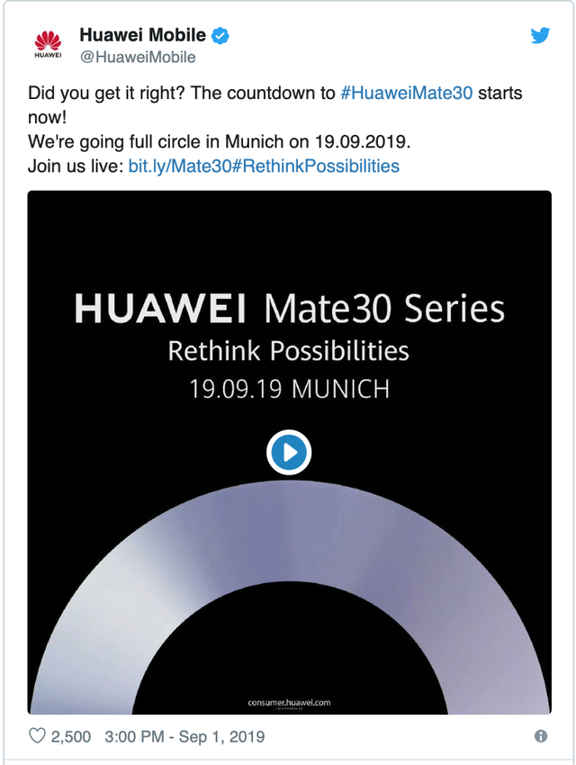 Huawei khẳng định ra mắt Mate 30 mà không cần dịch vụ Google