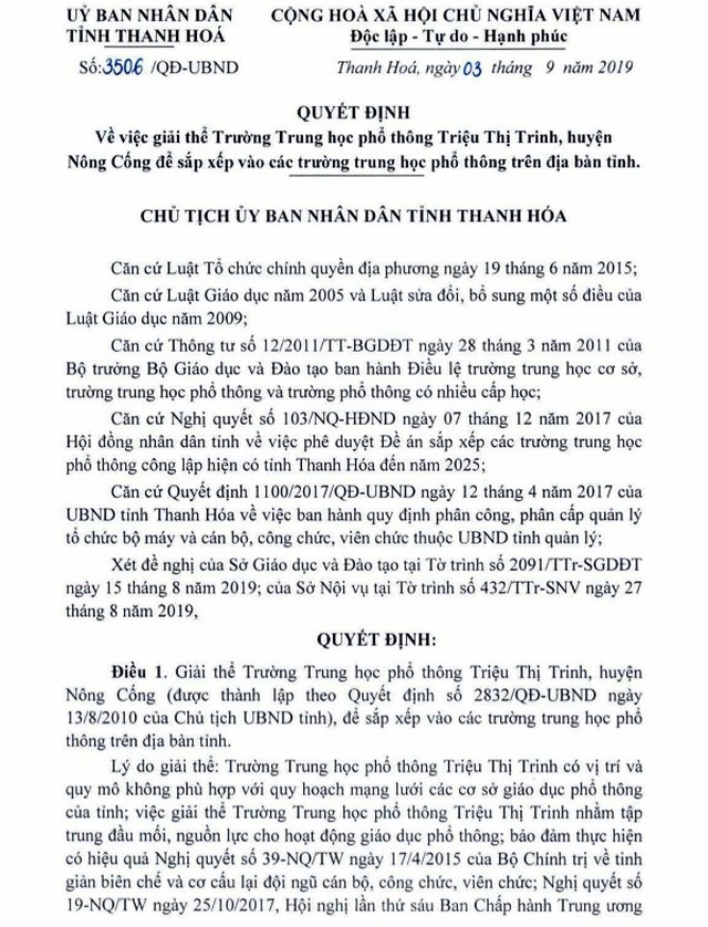 Thanh Hóa: Giải thể, sáp nhập 8 trường THPT - 1 Thanh Hóa: Giải thể, sáp nhập 8 trường THPT - 1