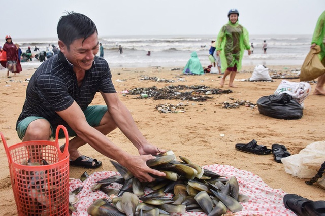 Biển động đánh vẹm dạt vào bờ, cả làng đổ xô đi vớt - 7