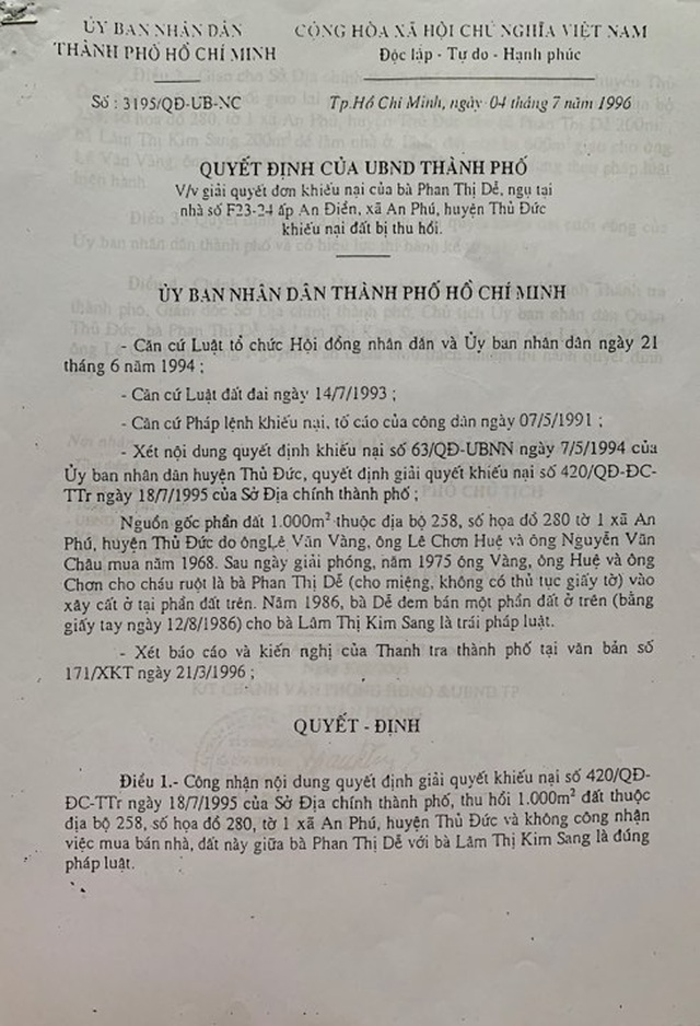 Vụ kiện sau 20 năm lại quay về điểm ban đầu: Toà sơ thẩm và phúc thẩm xét xử thế nào? - 1 Vụ kiện sau 20 năm lại quay về điểm ban đầu: Toà sơ thẩm và phúc thẩm xét xử thế nào? - 1