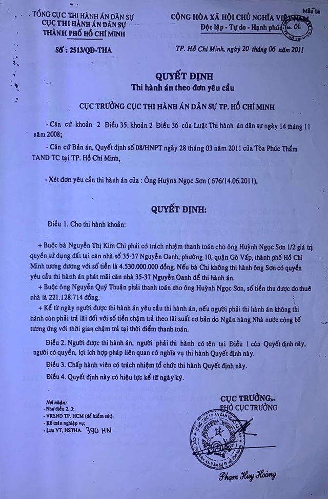 TP.HCM: Bản án có hiệu lực gần 10 năm vẫn “dài cổ” chờ thi hành án! - 6 TP.HCM: Bản án có hiệu lực gần 10 năm vẫn “dài cổ” chờ thi hành án! - 6