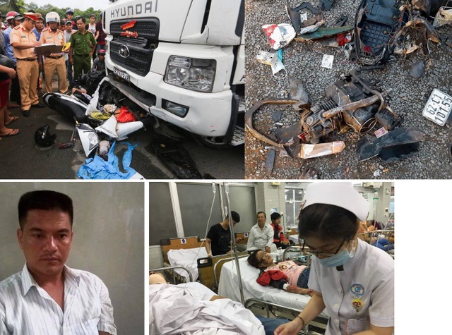 Vụ tai nạn kinh hoàng: Khởi tố vụ án - 1 Tài xế Hiếu (bên dưới, góc trái) có thể phải đối diện với mức án cao nhất dành cho Tội vi phạm quy định về tham gia giao thông đường bộ