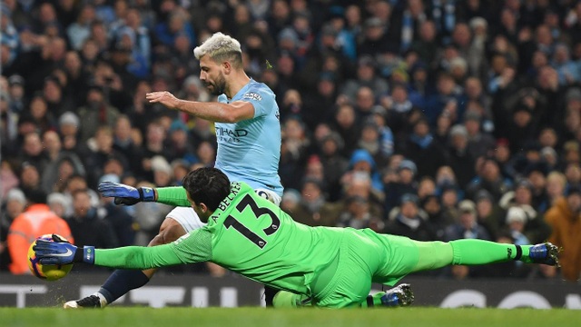 Những khoảnh khắc ở chiến thắng quan trọng của Man City trước Liverpool - 22
Aguero suýt lập được cú đúp vào lưới Liverpool nhưng Alisson đã cứu thua cho đội khách