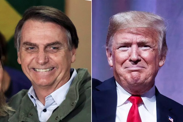 Tân Tổng thống Brazil ca ngợi ông Trump quyền lực nhất thế giới - 1
Tổng thống vừa nhậm chức của Brazil Jair Bolsonaro (trái) và Tổng thống Mỹ Donald Trump (Ảnh: Getty)