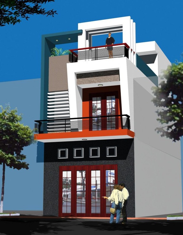 Mẫu nhà phố 2 tầng tuyệt đẹp cho khu đất mặt tiền hẹp - 4 Mẫu nhà phố 2 tầng tuyệt đẹp cho khu đất mặt tiền hẹp - 4