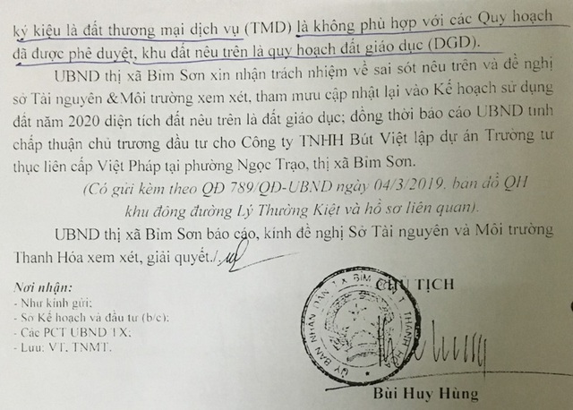 Chuyện lạ tại Thanh Hoá: Chủ đầu tư khốn đốn vì quy hoạch đất bị “đổ nhầm mầu mực” - 5 Chuyện lạ tại Thanh Hoá: Chủ đầu tư khốn đốn vì quy hoạch đất bị “đổ nhầm mầu mực” - 5