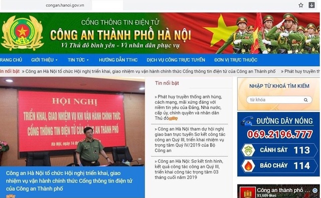 Vận hành chính thức Cổng thông tin điện tử Công an thành phố Hà Nội - 2 Vận hành chính thức Cổng thông tin điện tử Công an thành phố Hà Nội - 2
