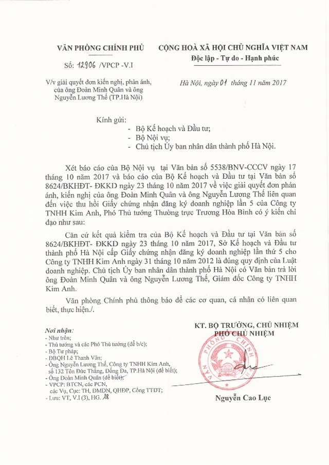 Phó Thủ tướng kết luận, toà án đã xử nhưng Hà Nội vẫn chỉ đạo giải quyết (!?) - 2 Phó Thủ tướng kết luận, toà án đã xử nhưng Hà Nội vẫn chỉ đạo giải quyết (!?) - 2