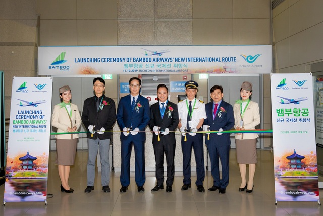 Bamboo Airways đón chuyến bay khai trương đường bay bổ sung kết nối Việt Nam – Hàn Quốc - 1 Bamboo Airways đón chuyến bay khai trương đường bay bổ sung kết nối Việt Nam – Hàn Quốc - 1