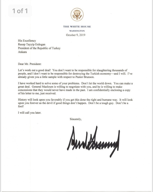 Tổng thống Thổ Nhĩ Kỳ ném thư cảnh báo của ông Trump vào thùng rác - 2 Tổng thống Thổ Nhĩ Kỳ ném thư cảnh báo của ông Trump vào thùng rác - 2