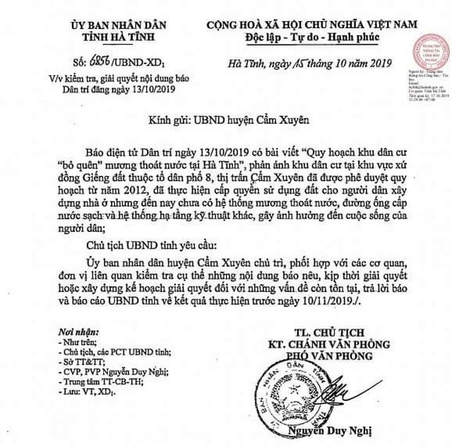 Vụ quy hoạch khu dân cư “bỏ quên” mương thoát nước: Tỉnh Hà Tĩnh yêu cầu báo cáo - 1 Vụ quy hoạch khu dân cư “bỏ quên” mương thoát nước: Tỉnh Hà Tĩnh yêu cầu báo cáo - 1