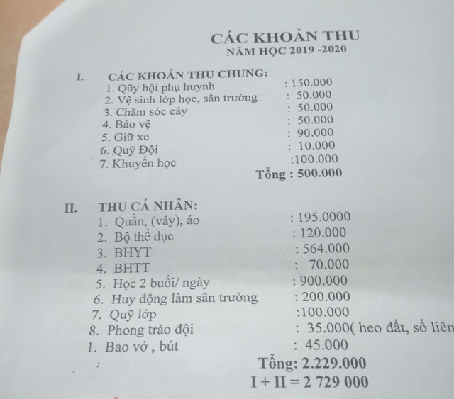 Yêu cầu trường tiểu học đình chỉ các khoản thu trái quy định - 2 Yêu cầu trường tiểu học đình chỉ các khoản thu trái quy định - 2