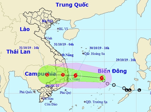 Bão số 5 hình thành trên Biển Đông, hướng về Bình Định - Ninh Thuận - 1 Bão số 5 hình thành trên Biển Đông, hướng về Bình Định - Ninh Thuận - 1