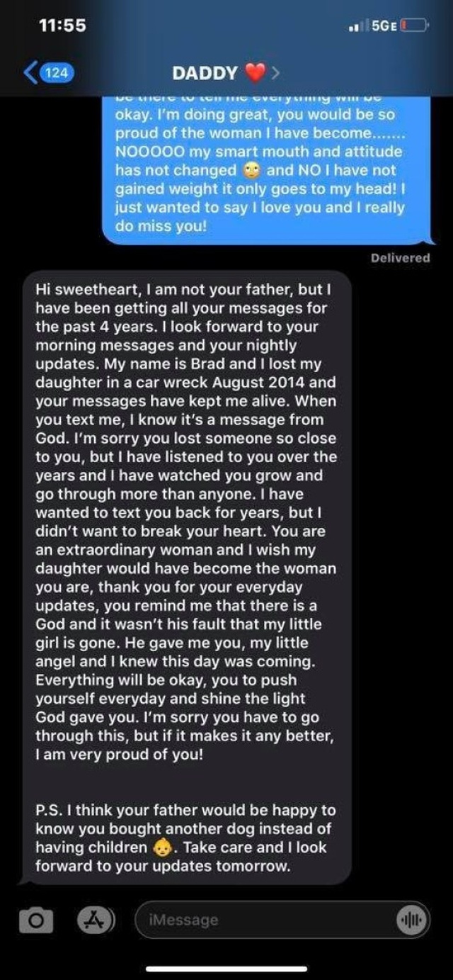 Cô gái nhắn tin cho người cha quá cố suốt 4 năm, bất ngờ nhận được hồi âm - 2