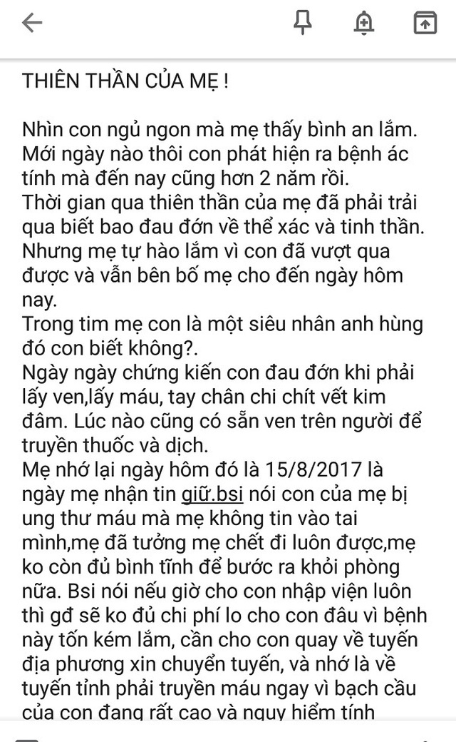 Hành trình đi tìm nụ cười của người mẹ trẻ có con bị ung thư - 3 Hành trình đi tìm nụ cười của người mẹ trẻ có con bị ung thư - 3