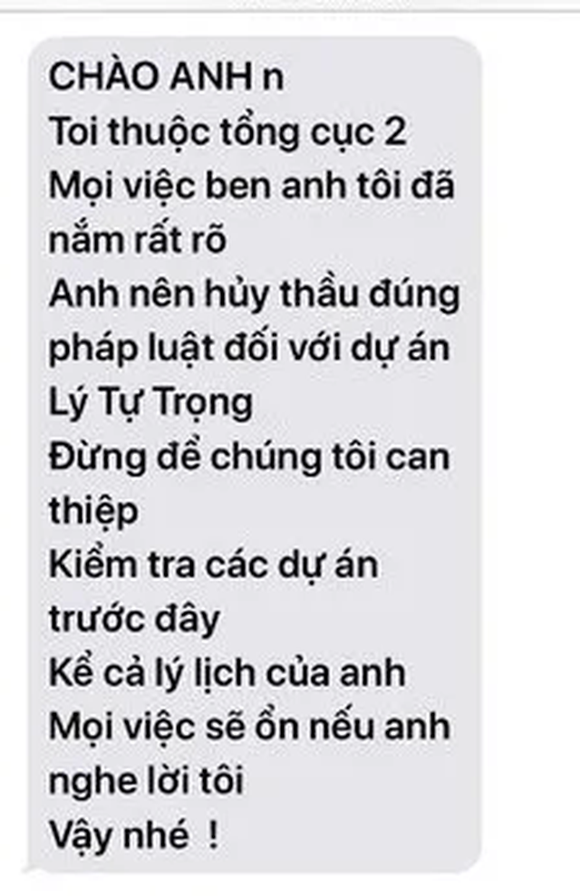Tổng cục 2 điều tra tin nhắn đe dọa một giám đốc quản lý dự án ở Đà Nẵng - 2 Tổng cục 2 điều tra tin nhắn đe dọa một giám đốc quản lý dự án ở Đà Nẵng - 2