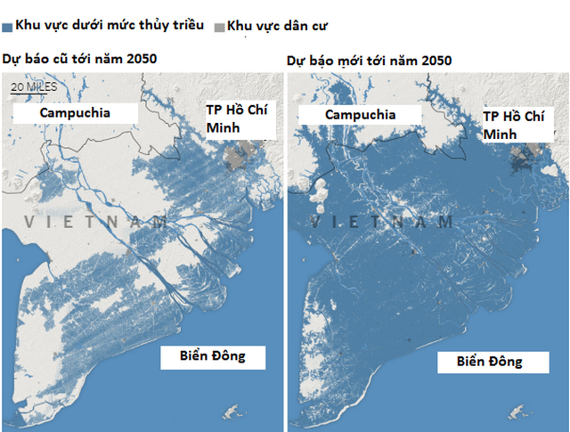 Nghiên cứu cảnh báo nguy cơ phía Nam Việt Nam ngập dưới nước vào năm 2050 - 1