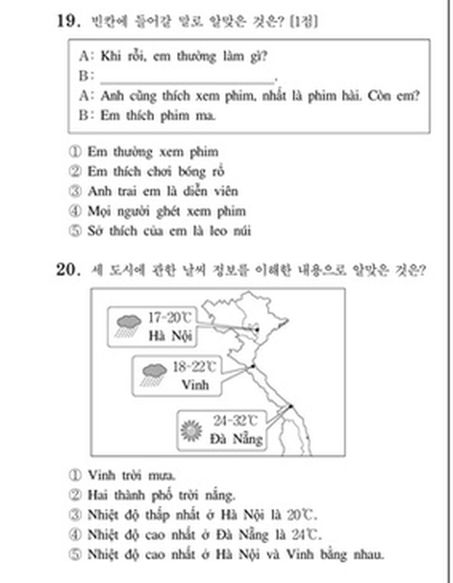 Thử sức với đề thi môn Tiếng Việt trong kỳ thi Đại học Hàn Quốc 2019 - 5