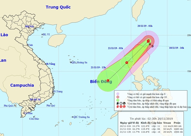 Bão Kalmaegi mạnh cấp 11 đang hướng vào Biển Đông - 1