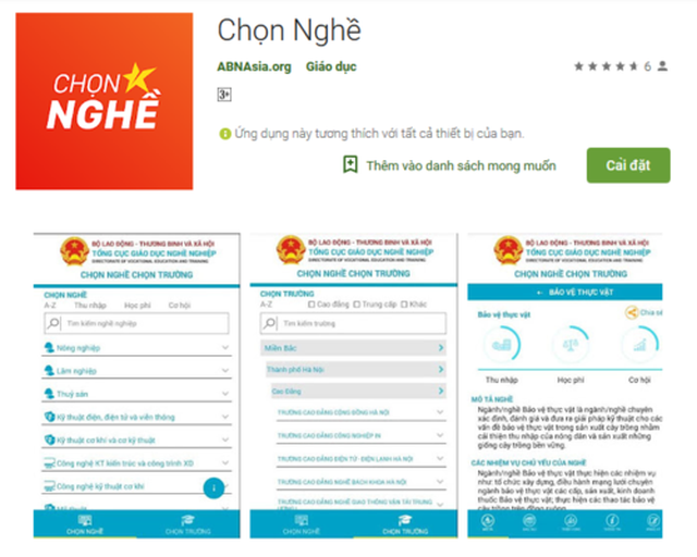 Thông tin mới về ứng dụng Chọn nghề - Chọn trường của Bộ LĐ-TBXH - 1 Thông tin mới về ứng dụng Chọn nghề - Chọn trường của Bộ LĐ-TBXH - 1